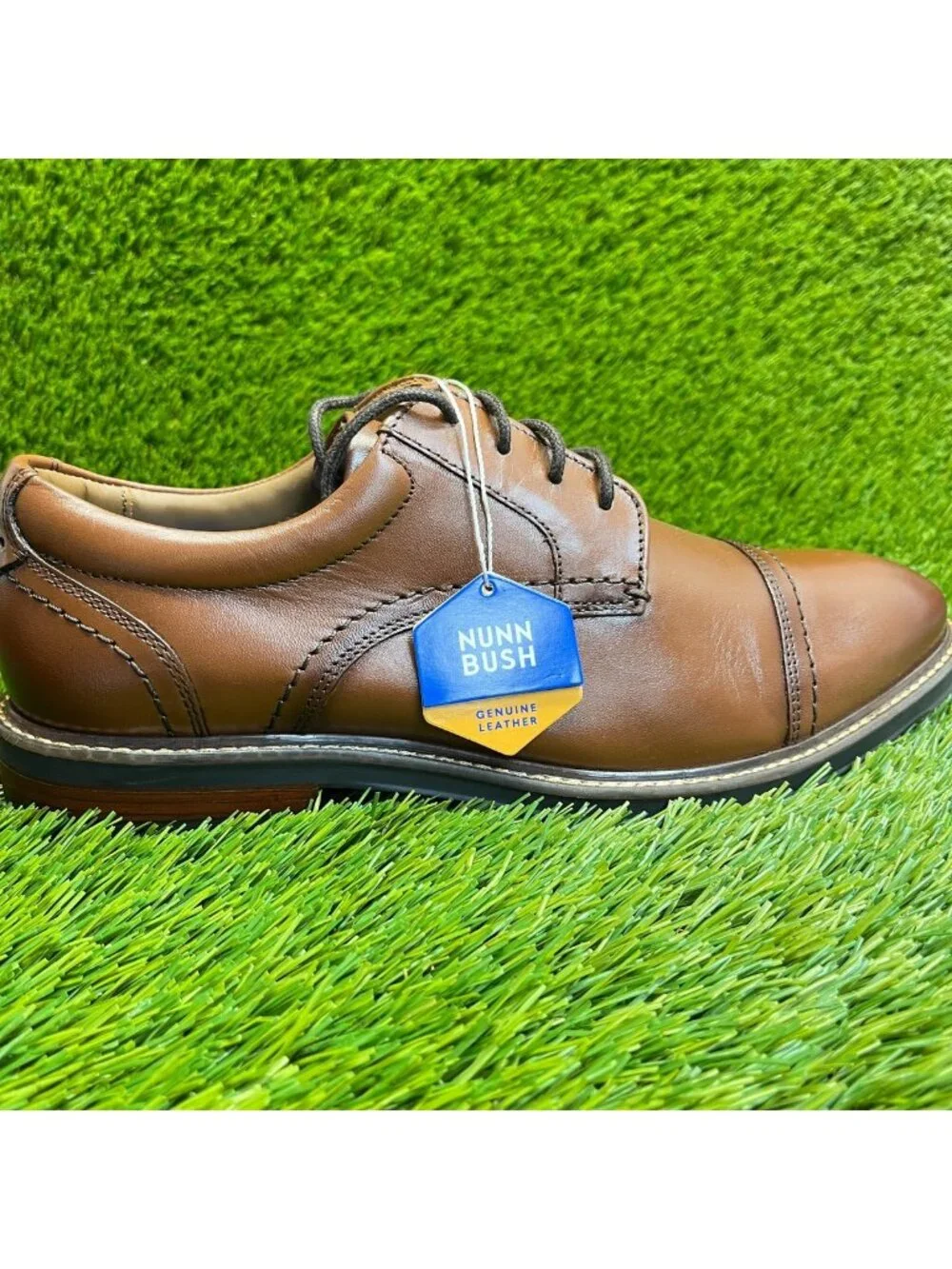 Nunn Bush Westfield Mens Size 9.5 Brown Classic Cap Toe Oxford Dress Shoes